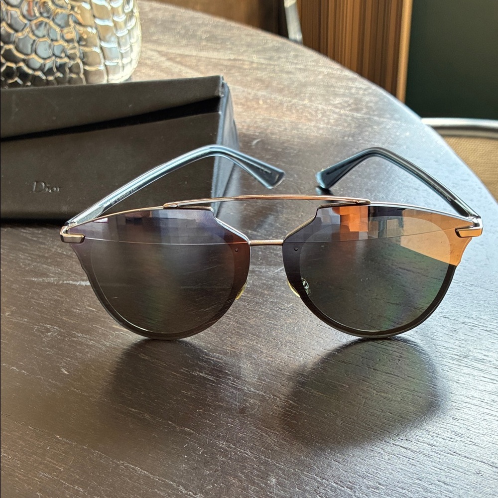 Dior Black and Gold Aviator Sunglasses